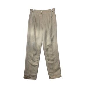 Together Linen Blend Pleated Trousers Beige High Rise Size 10 NWT